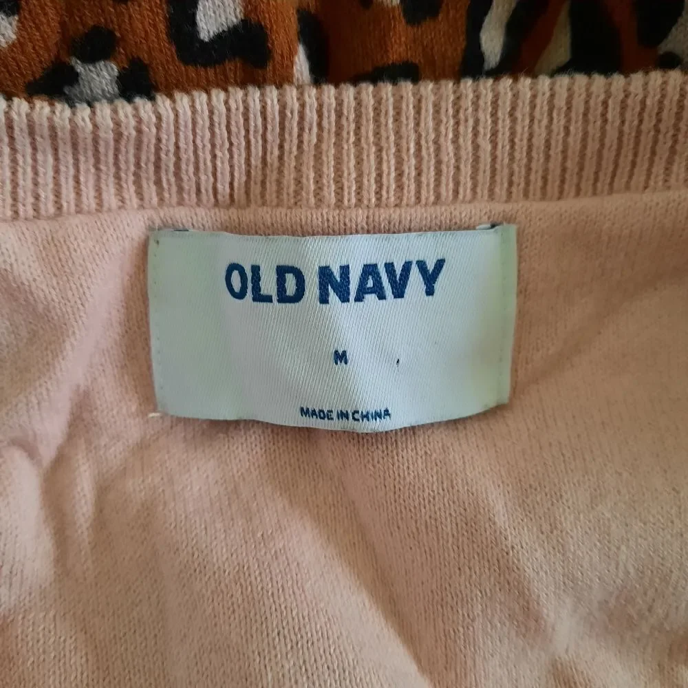 Old Navy Leopard Animal Print Cardigan Sweater